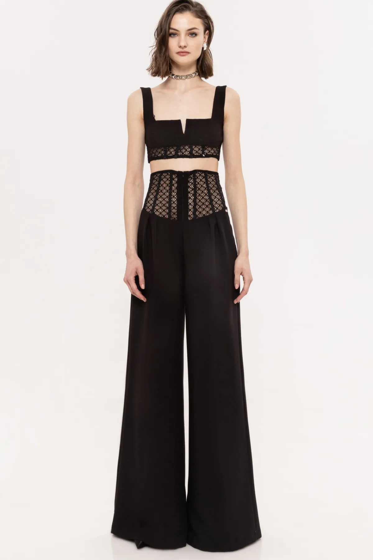 Shop Lace insert crop top Tops