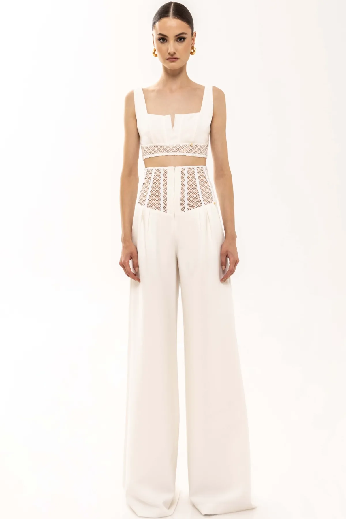 Sale Lace insert crop top Tops