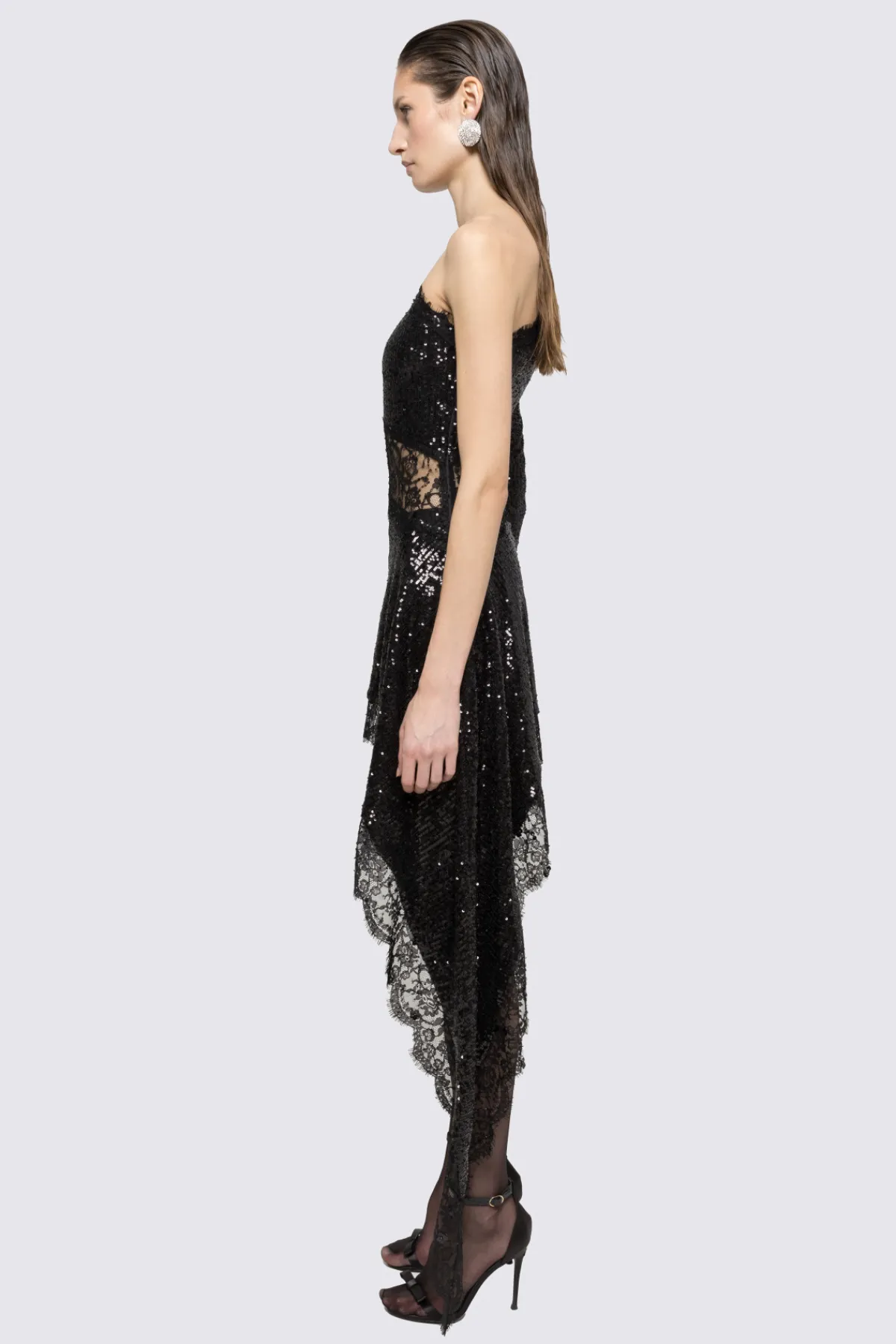 Best Lace insert sequined midi dress Dresses
