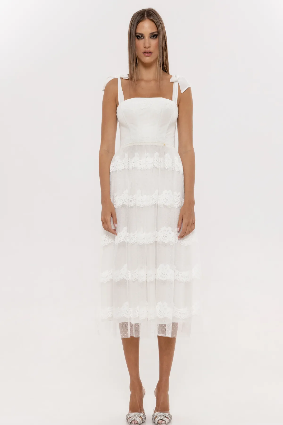 Cheap Lace insert tulle dress Dresses