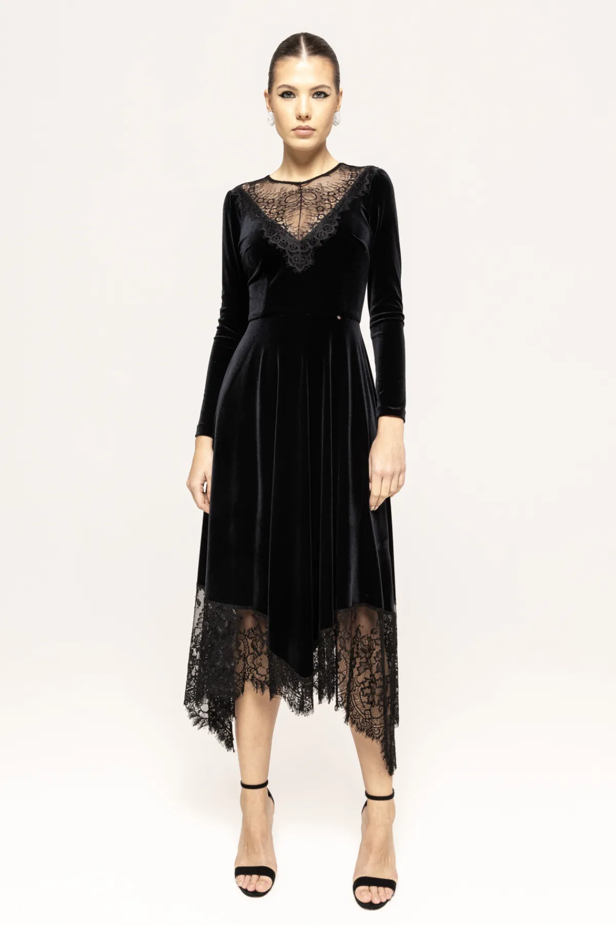 Best Sale Lace insert velvet dress Dresses