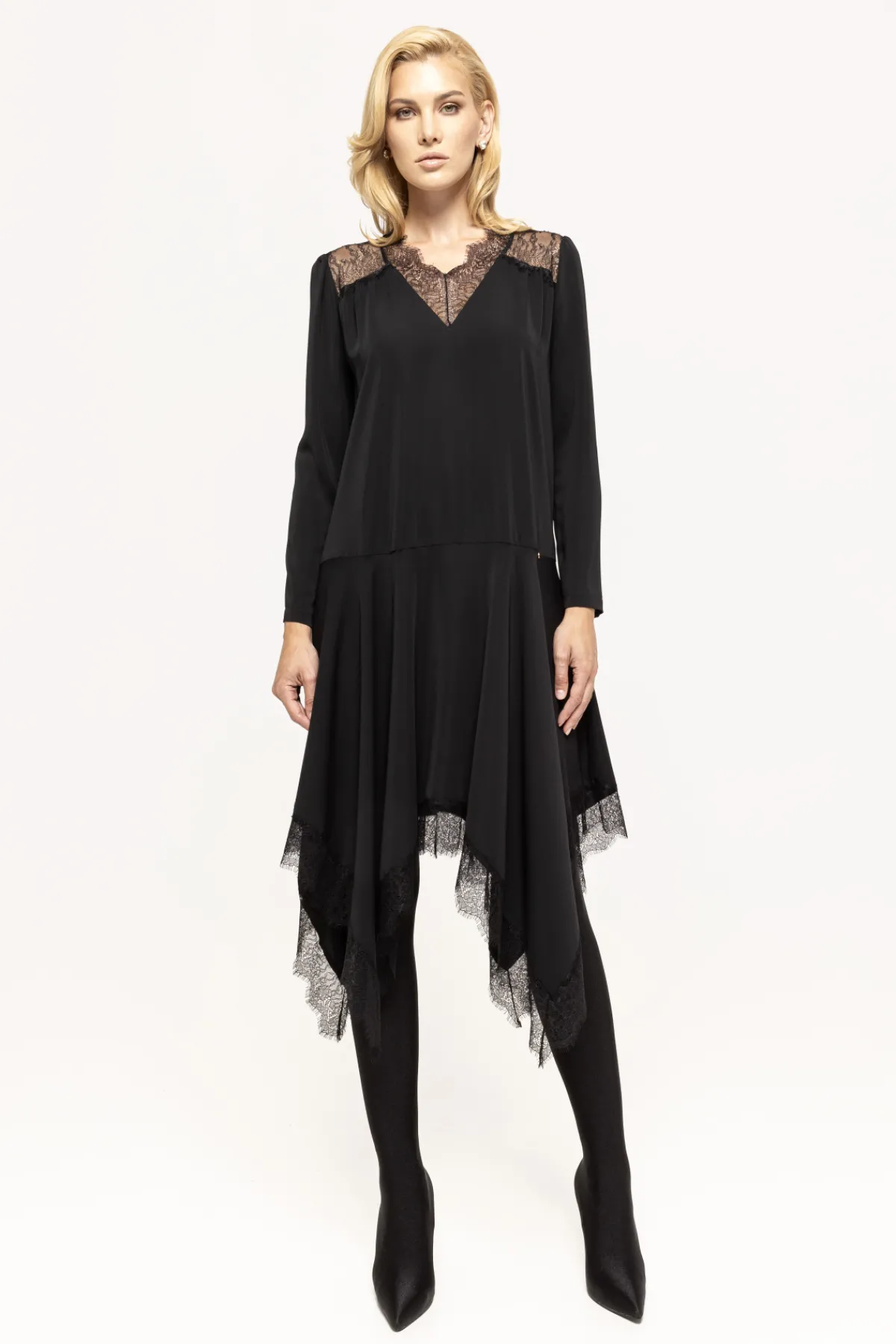 Hot Lace trim midi dress Dresses