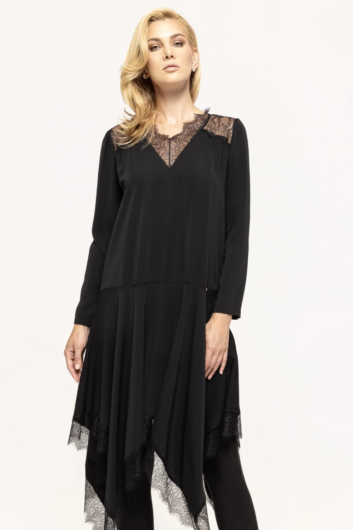 Hot Lace trim midi dress Dresses