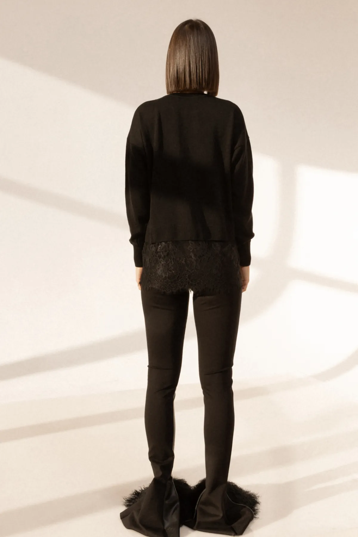 Best Sale Lace trimmed knitted top Knitwear