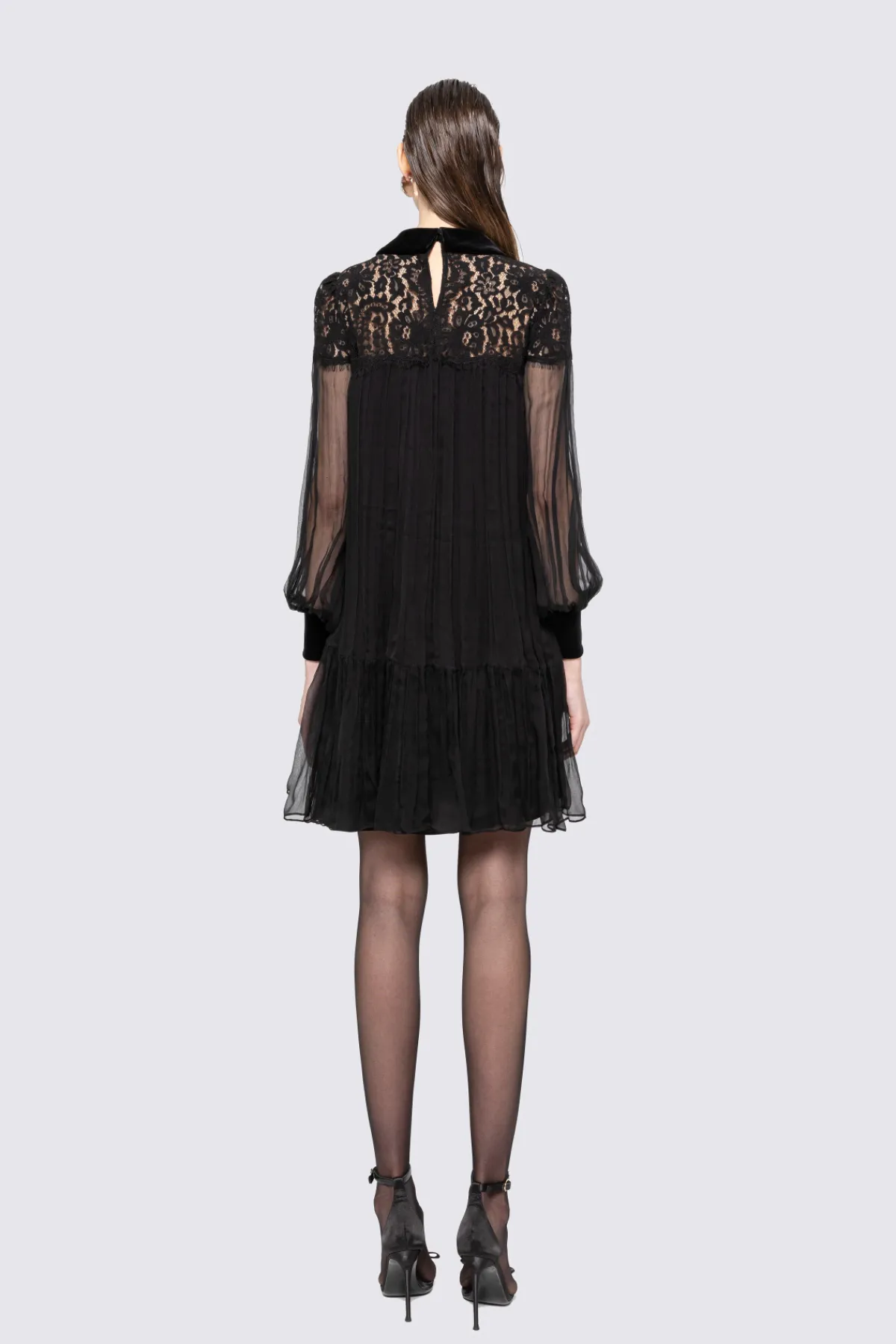 Cheap Lace-panel silk midi dress Dresses