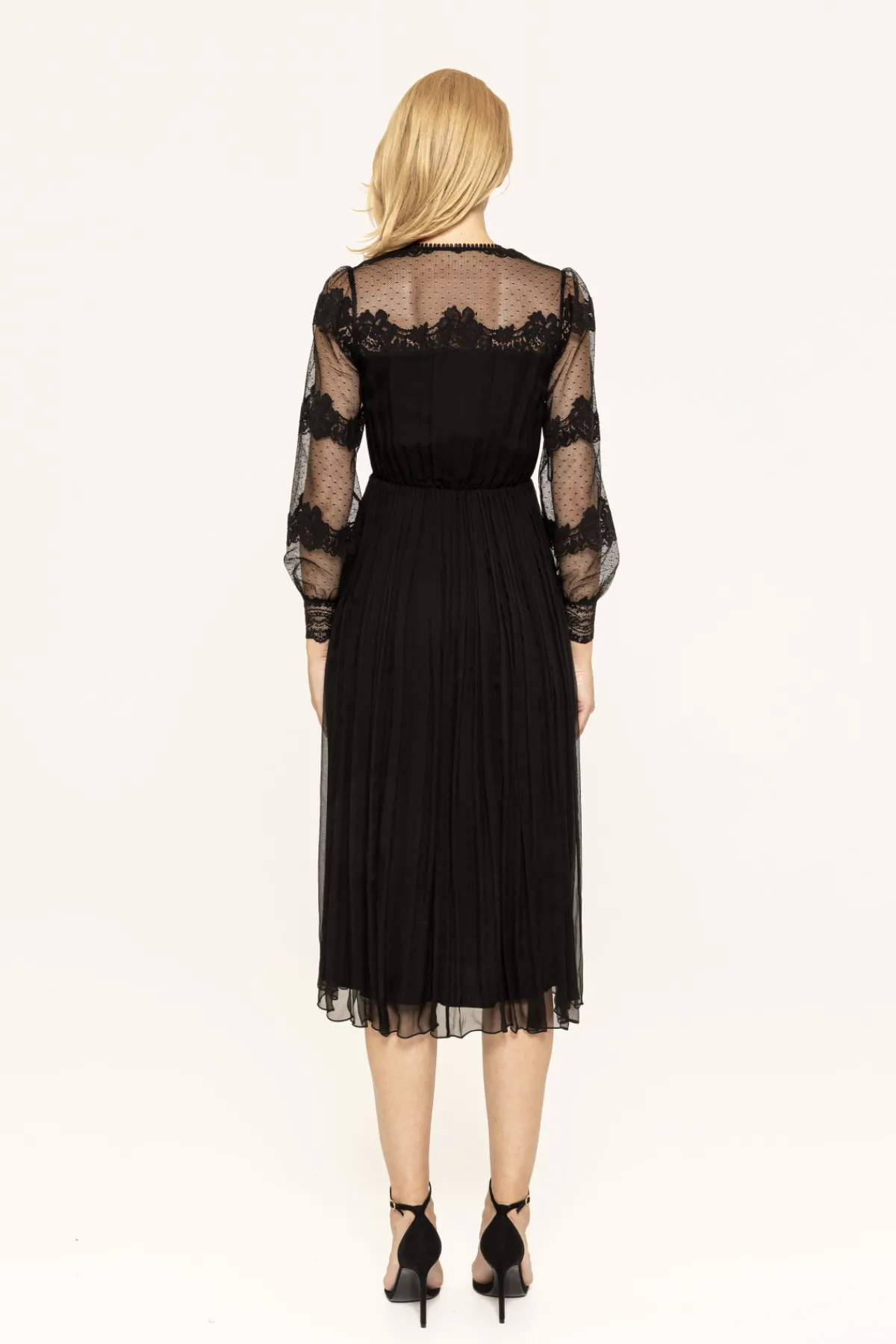 Cheap Lace-paneled silk dress Dresses