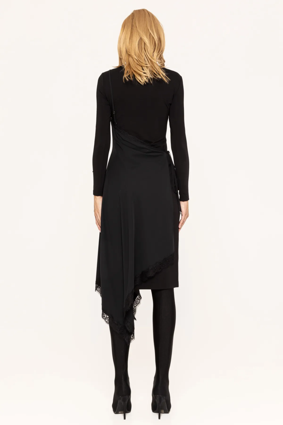 Shop Lace-trimmed midi dress Dresses