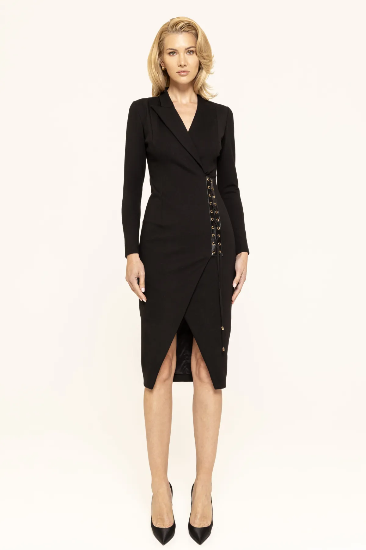 Shop Lace-up detailing midi dress Dresses