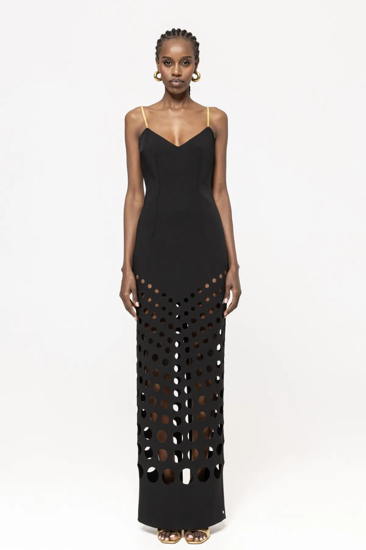 Outlet Laser cuts crepe dress Dresses