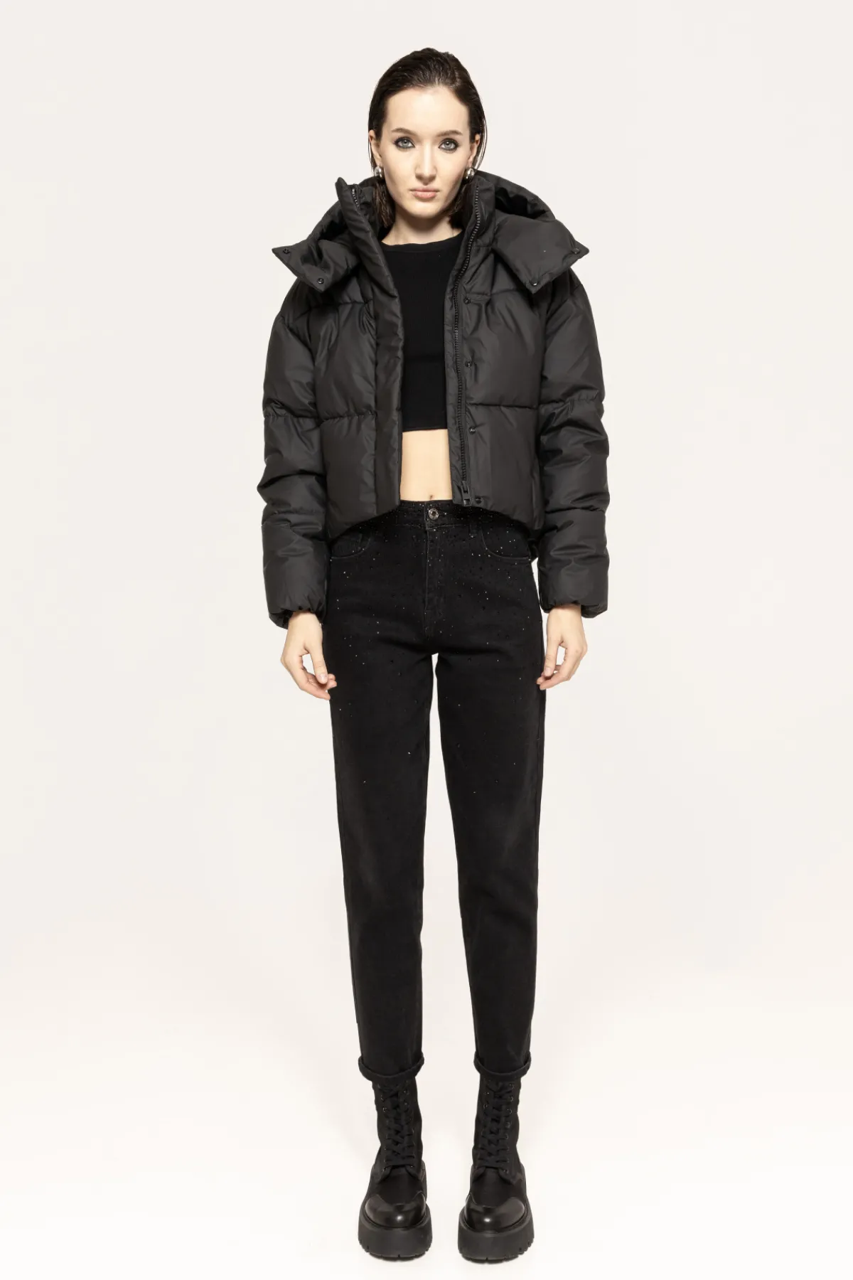 Cheap Leather effect puffer jacket Jackets