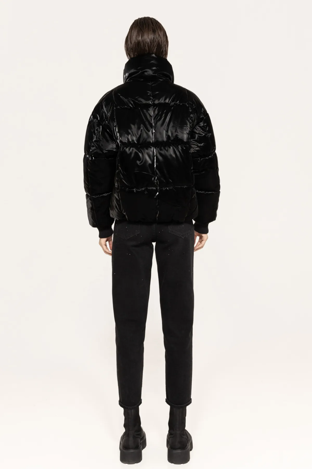 Fashion Leather effect puffer jacket Jackets