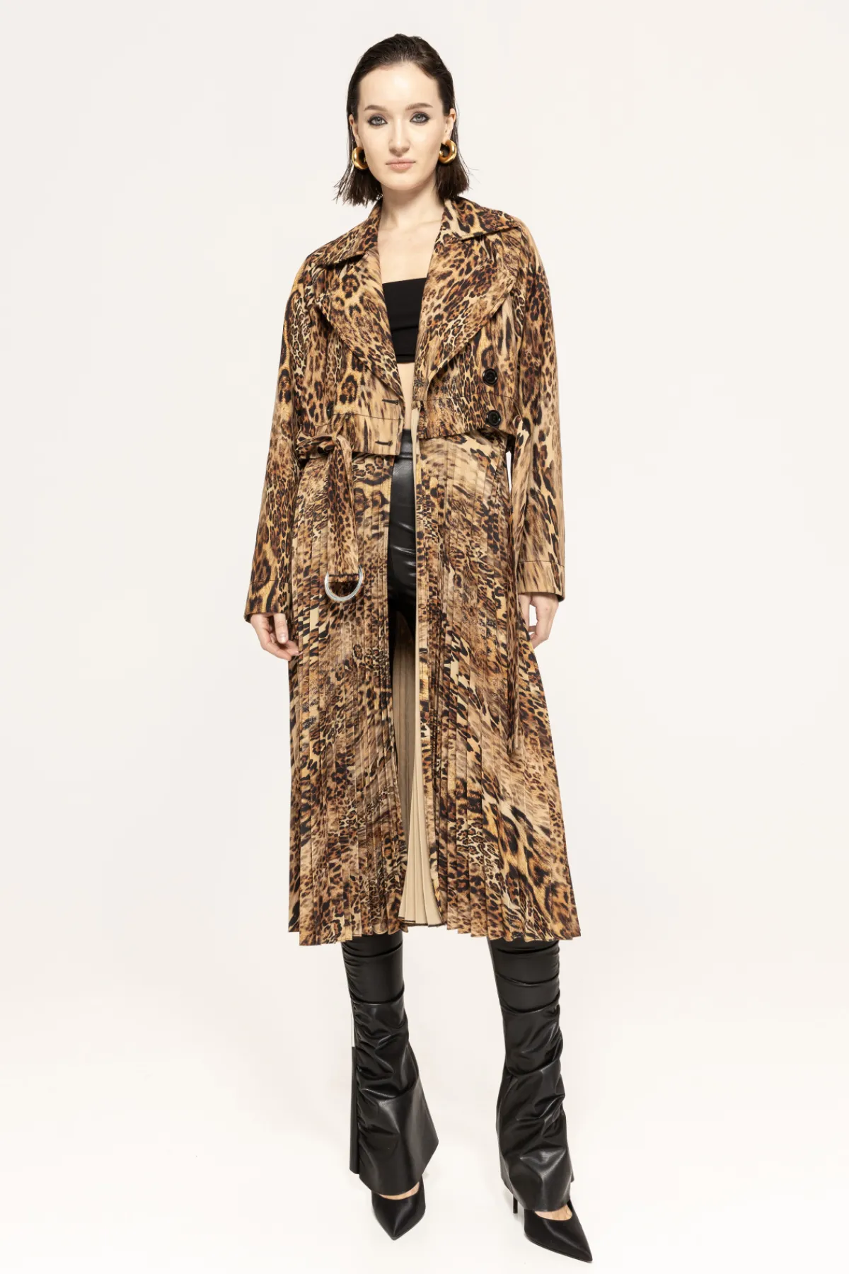 Cheap Leopard- trench coat Coats