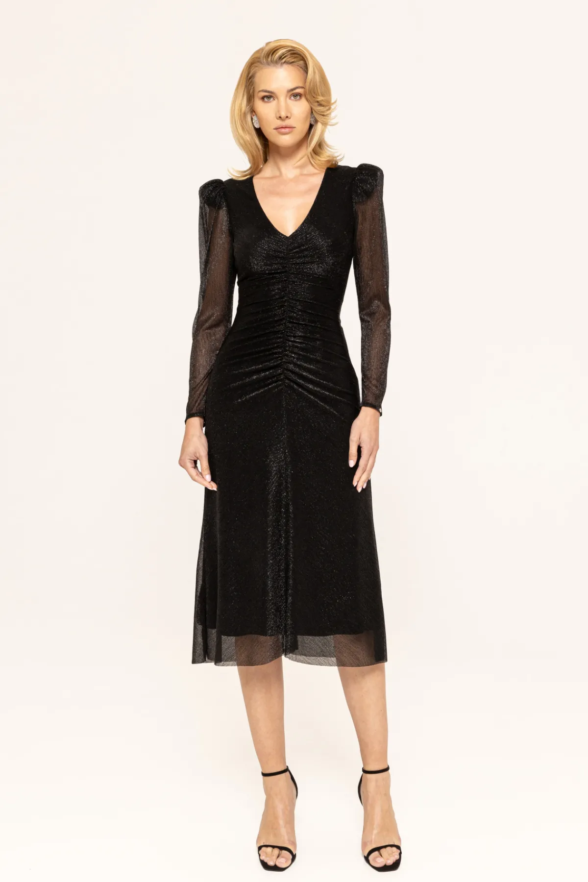 Clearance Lurex thread midi dress Dresses