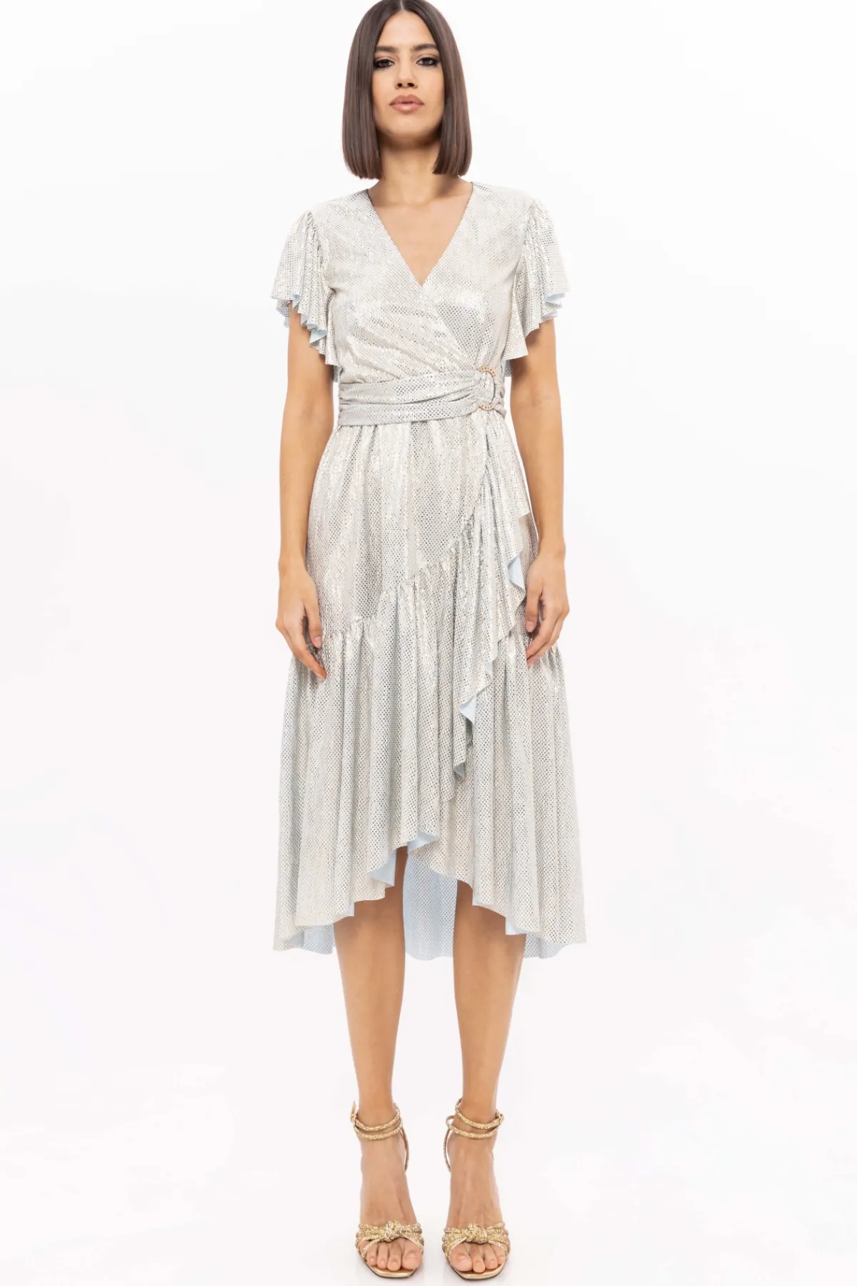 New Metallic effect midi dress Dresses