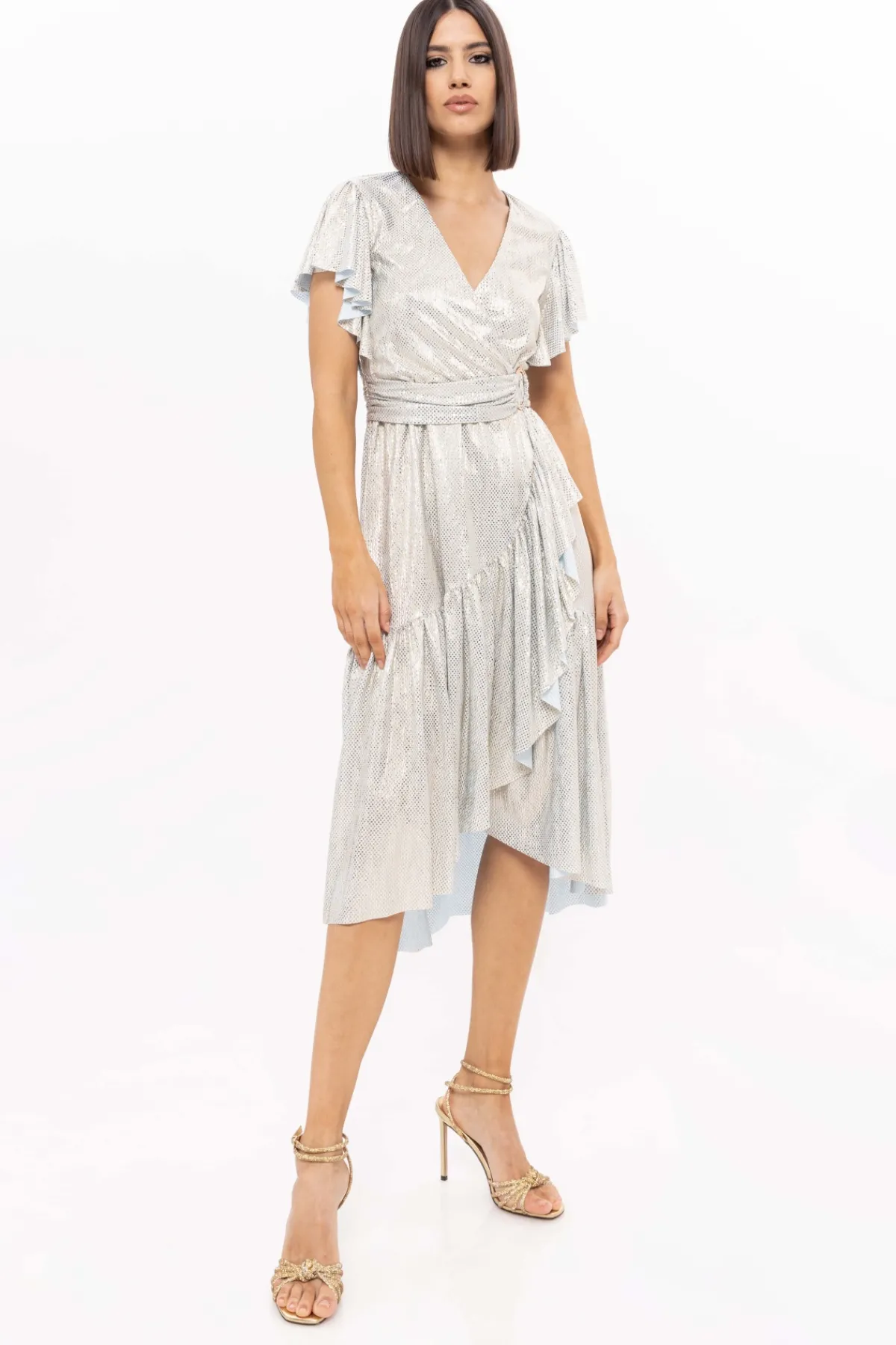 New Metallic effect midi dress Dresses