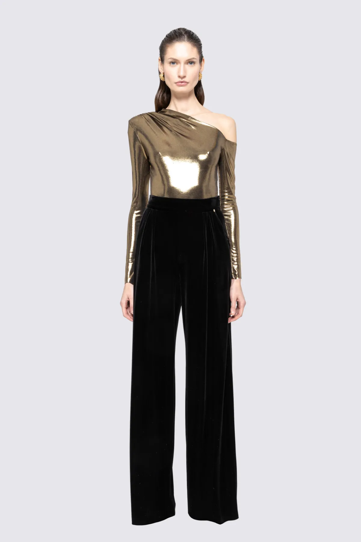 Cheap Metallic-effect lamé bodysuit Body
