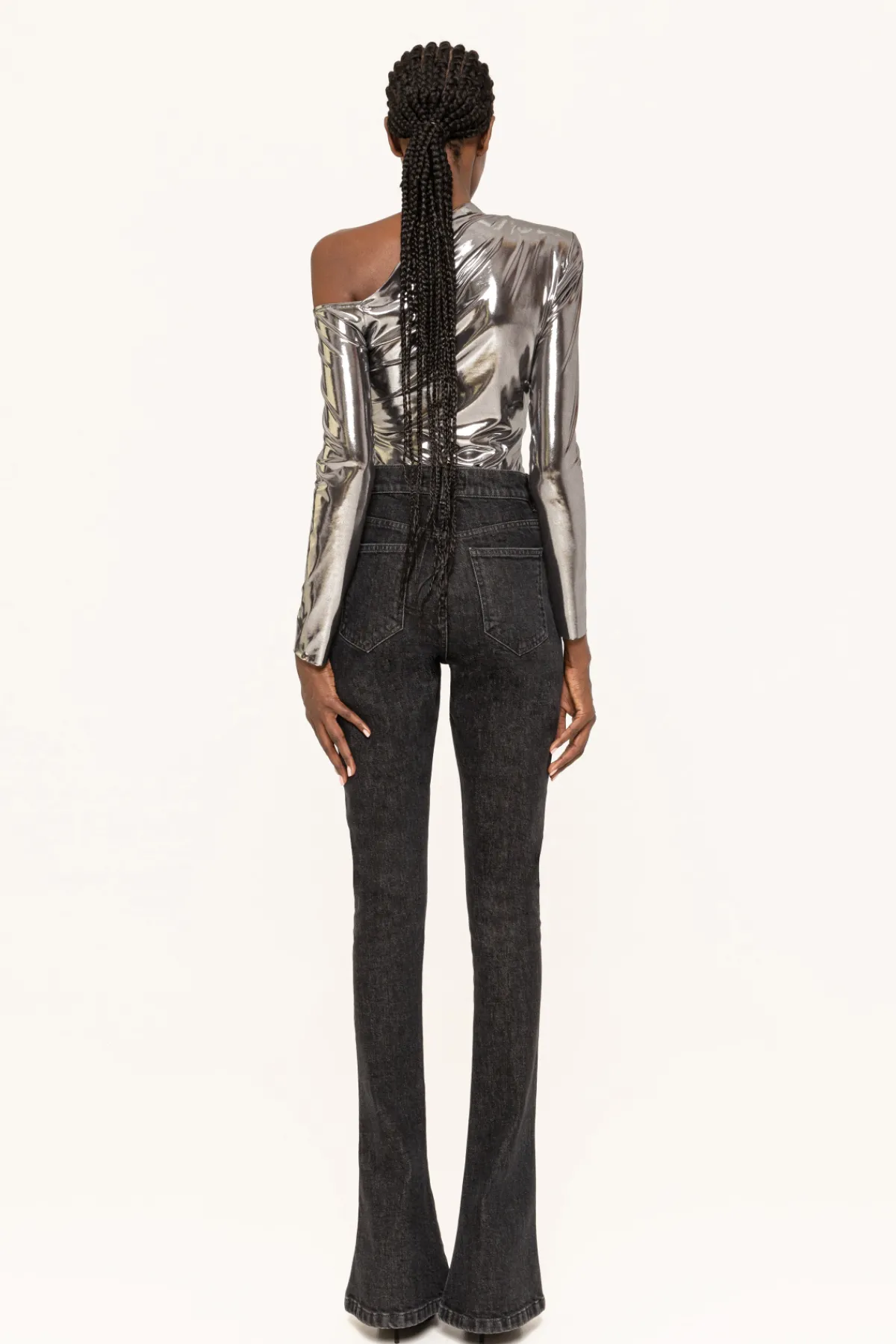 Outlet Metallic-effect lamé bodysuit Body