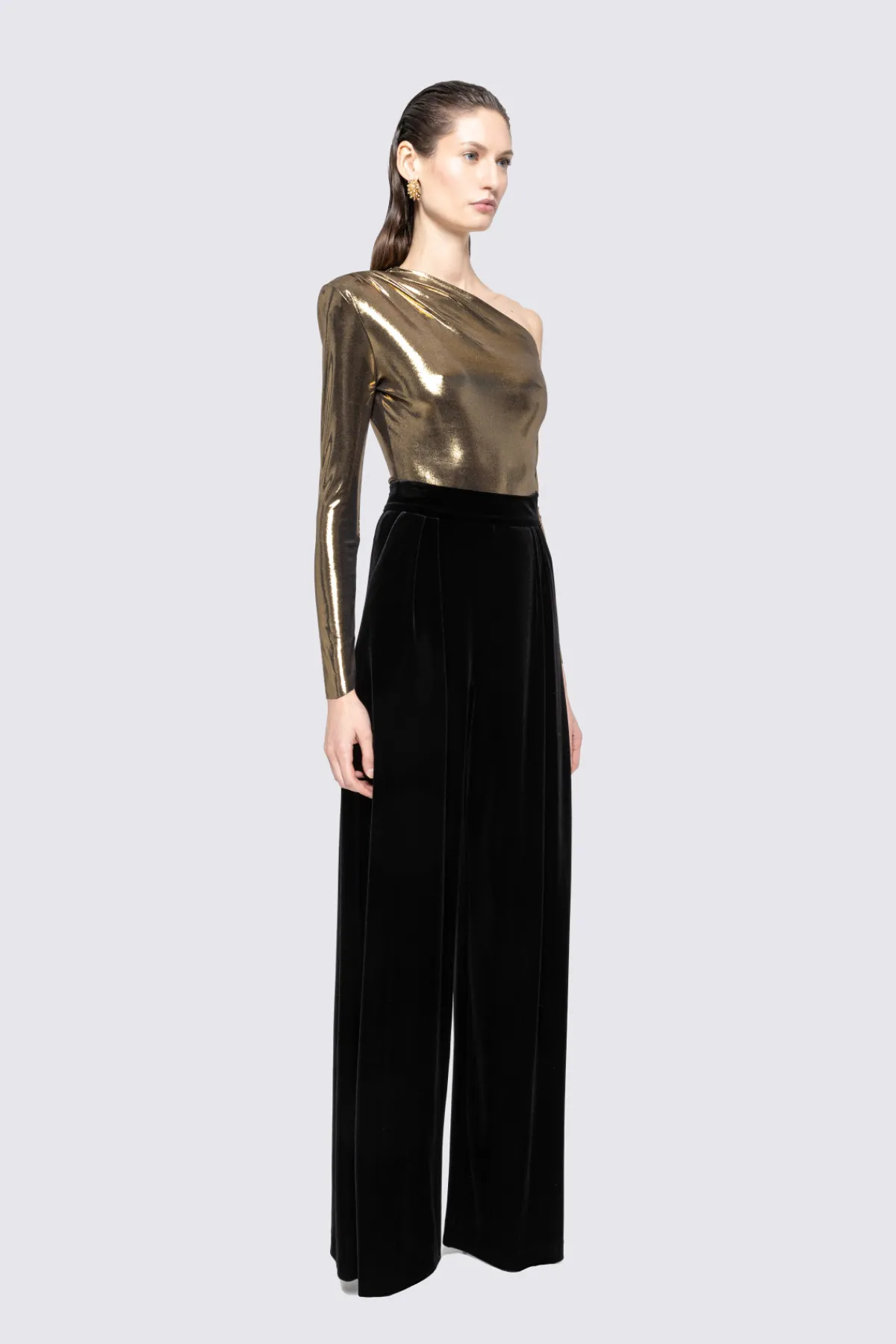 Cheap Metallic-effect lamé bodysuit Body