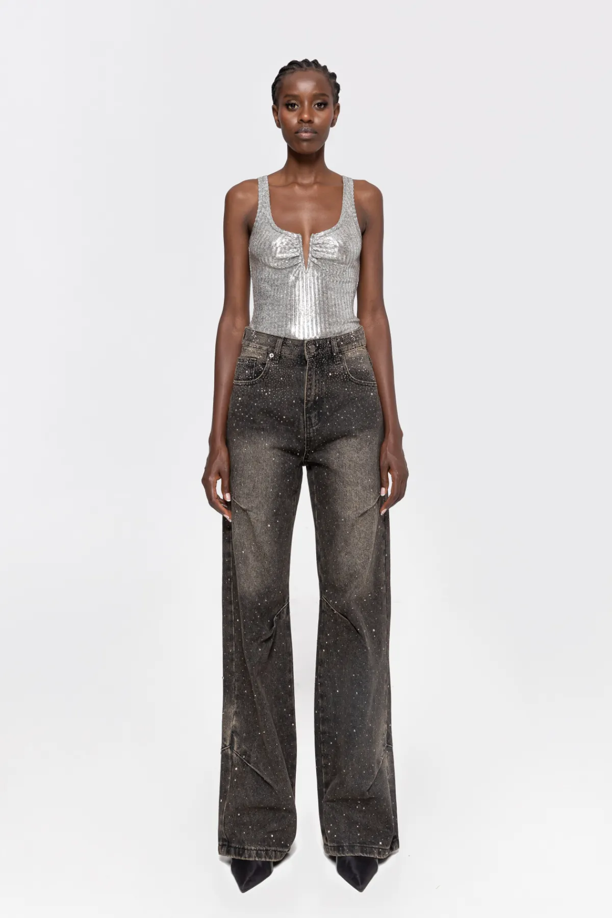 Cheap Metallic-threading sleeveless top Tops
