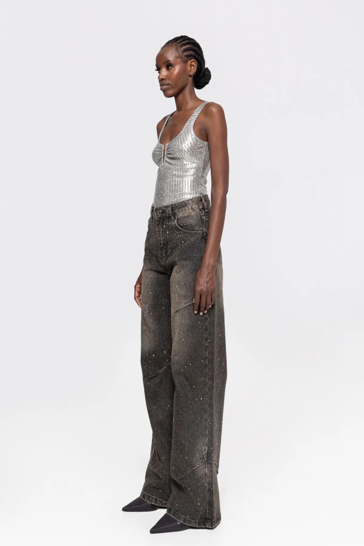 Cheap Metallic-threading sleeveless top Tops
