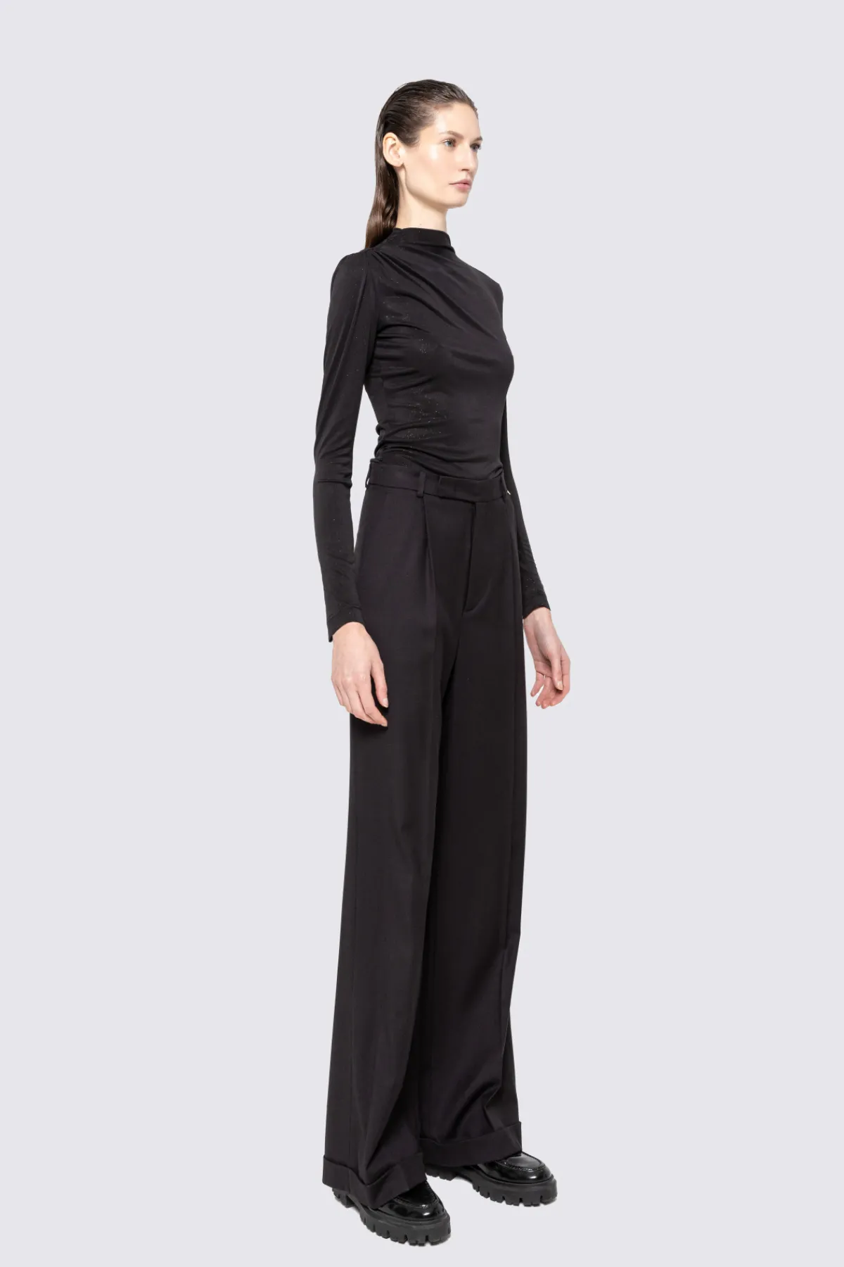 Fashion Mid-rise wool straight pants Pants