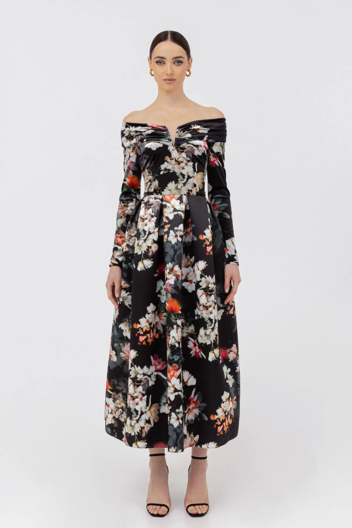 Cheap Off-shoulder taffeta midi dress Dresses