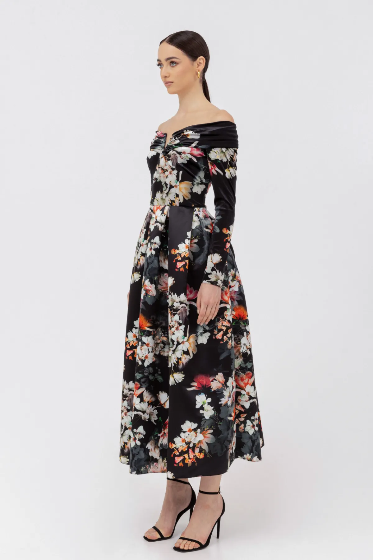 Cheap Off-shoulder taffeta midi dress Dresses