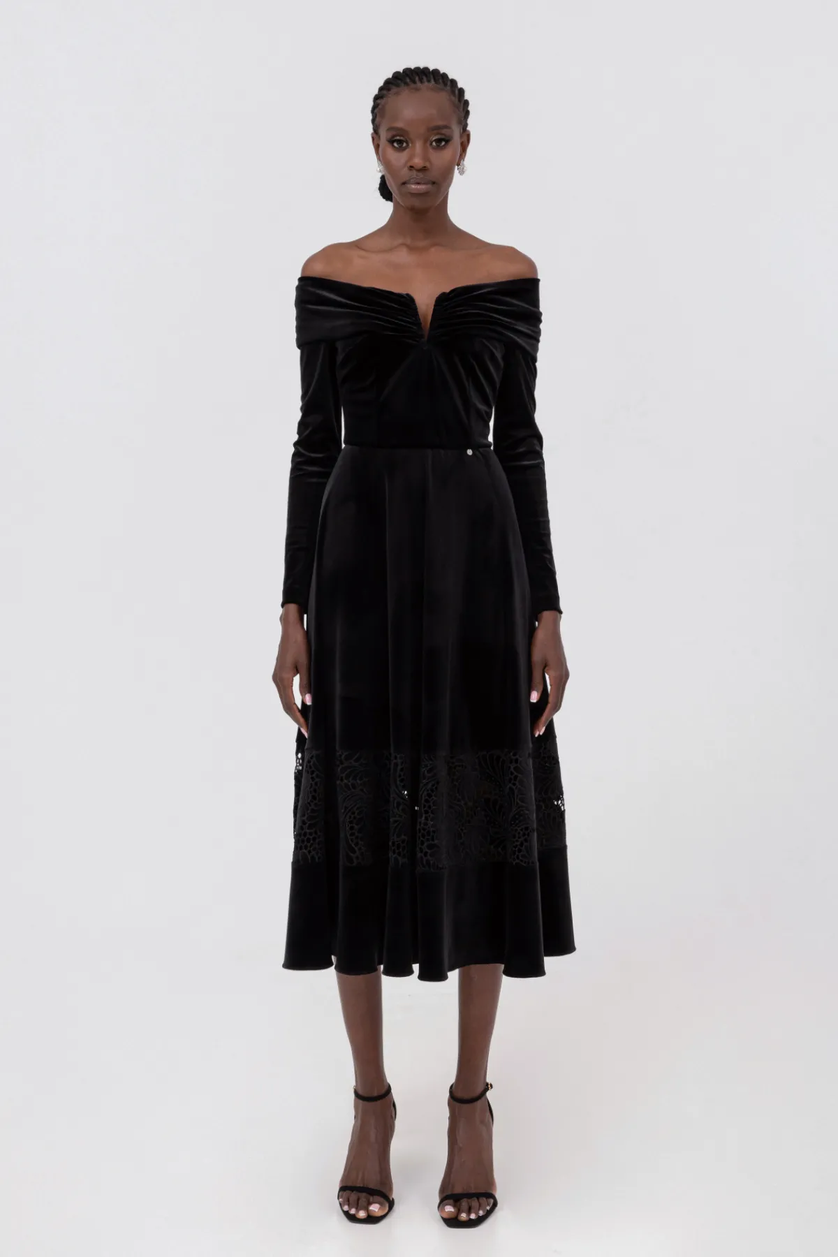 Best Off-shoulder velvet midi dress Dresses