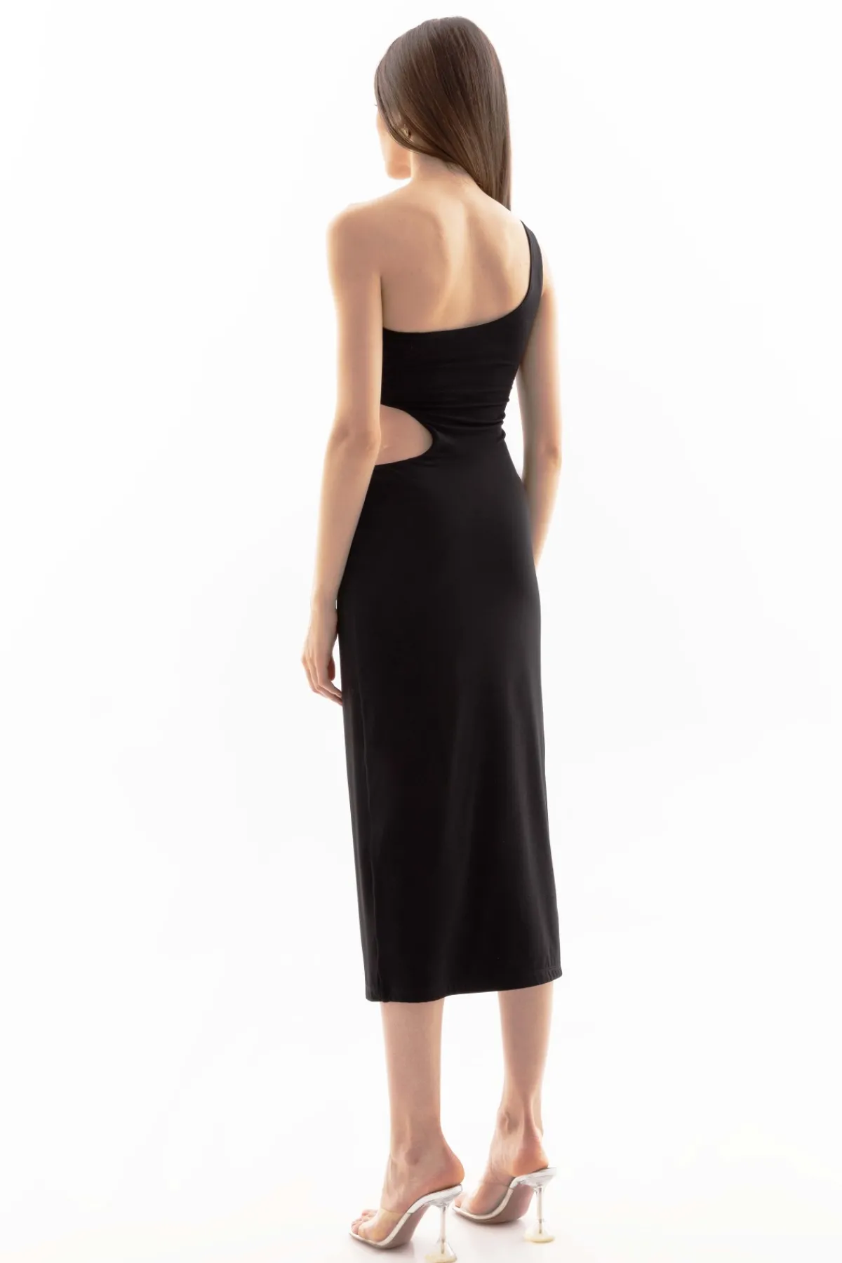 Clearance One-shoulder cut-out midi dress Dresses