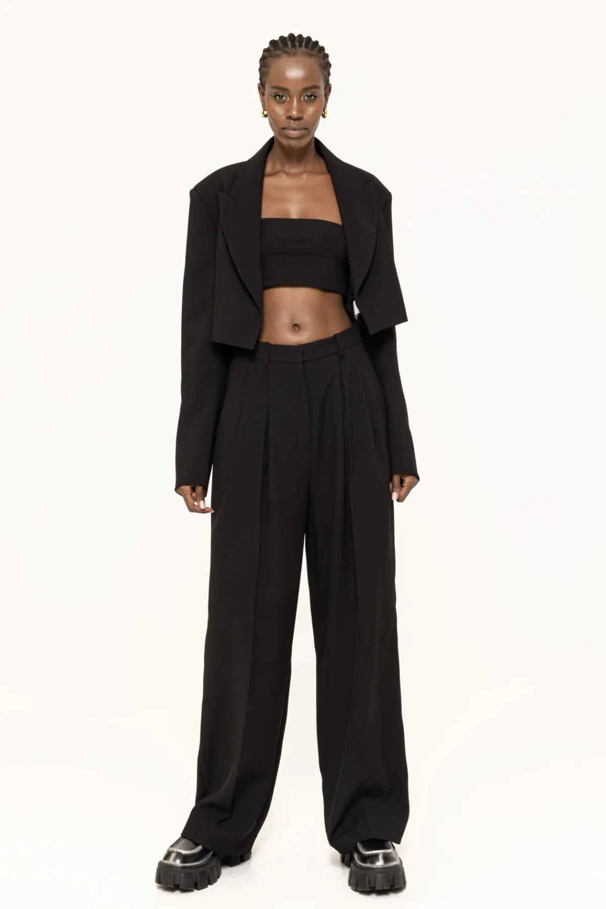 Hot Oversized-fit cropped blazer Jackets