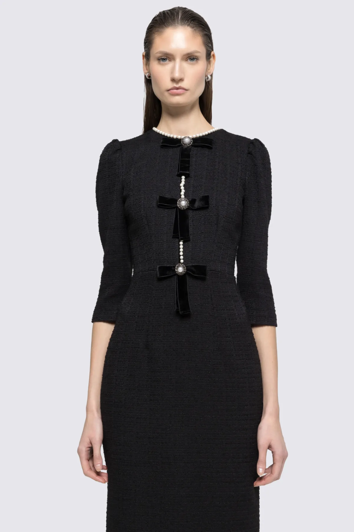 Best Sale Pearl detail boucle midi dress Dresses