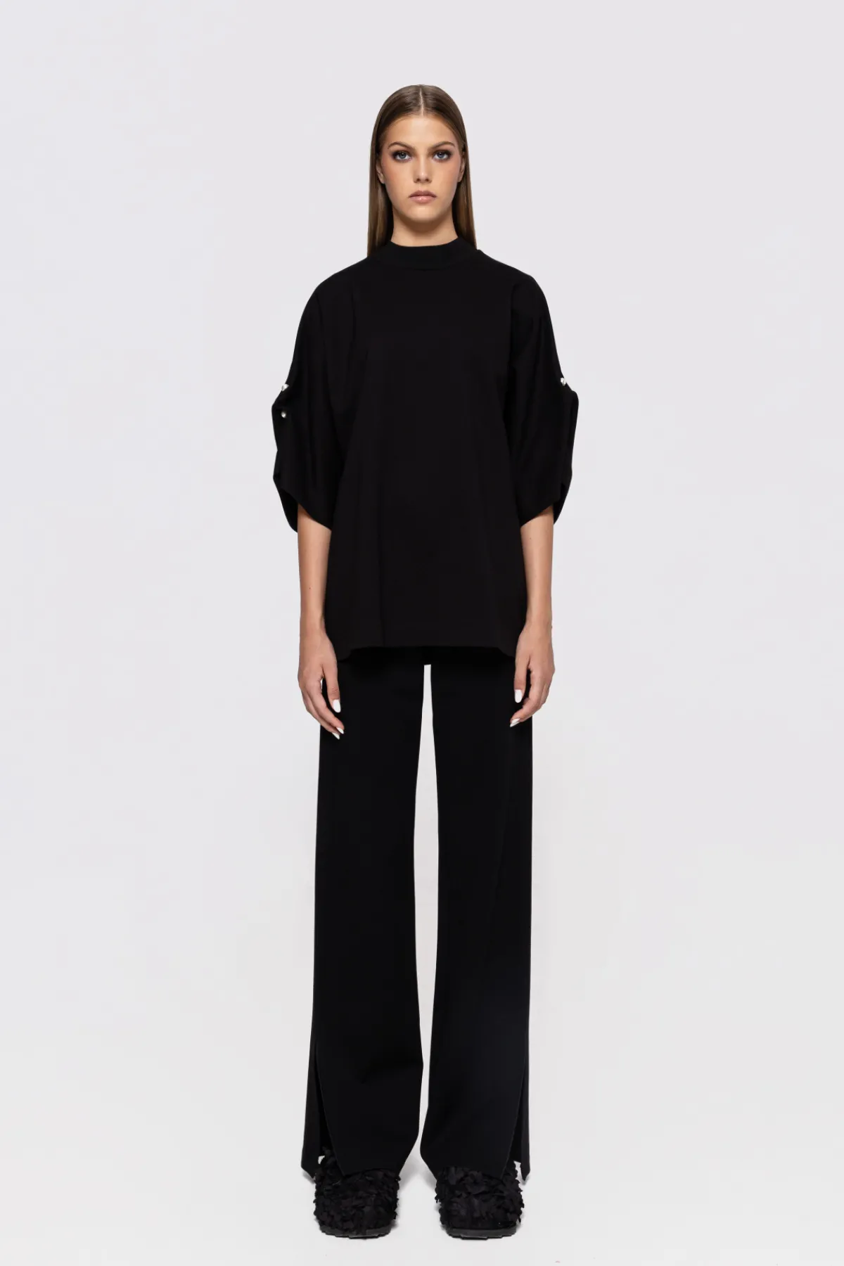 Discount Pearl detail viscose top Tops