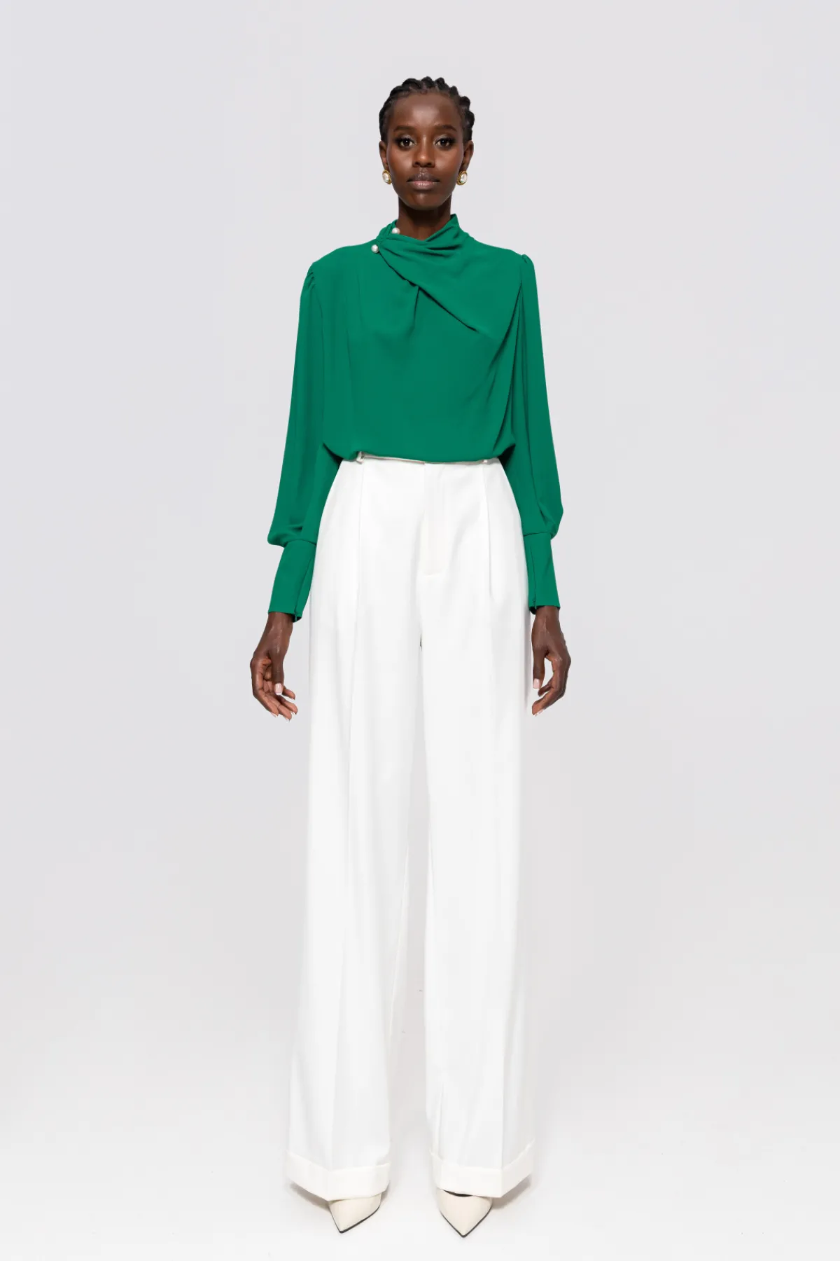 Flash Sale Pearl-detail draped top Tops