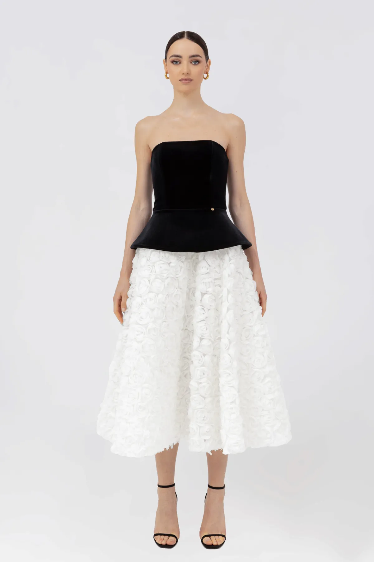 Discount Petal-layerd velvet midi dress Dresses
