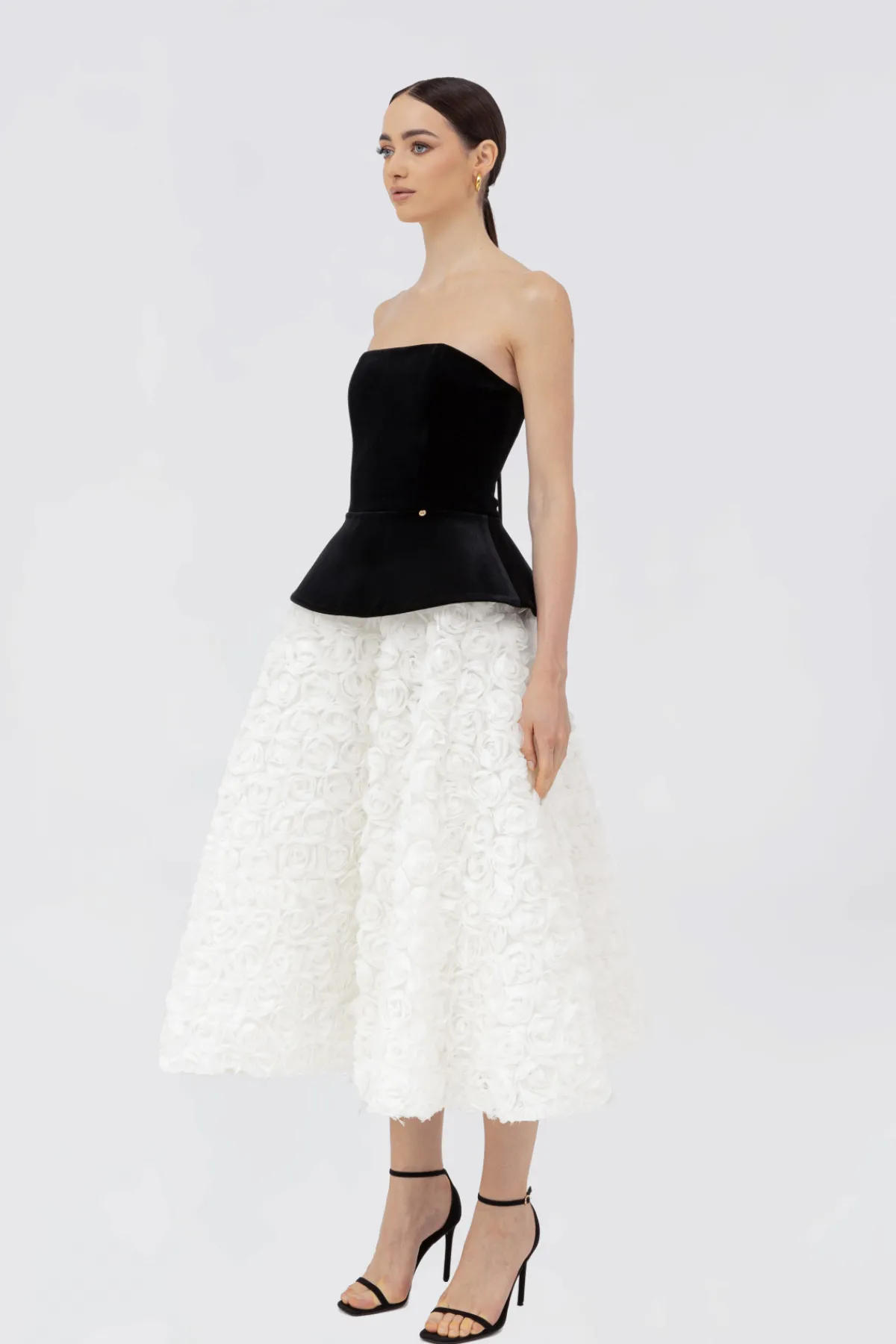Discount Petal-layerd velvet midi dress Dresses