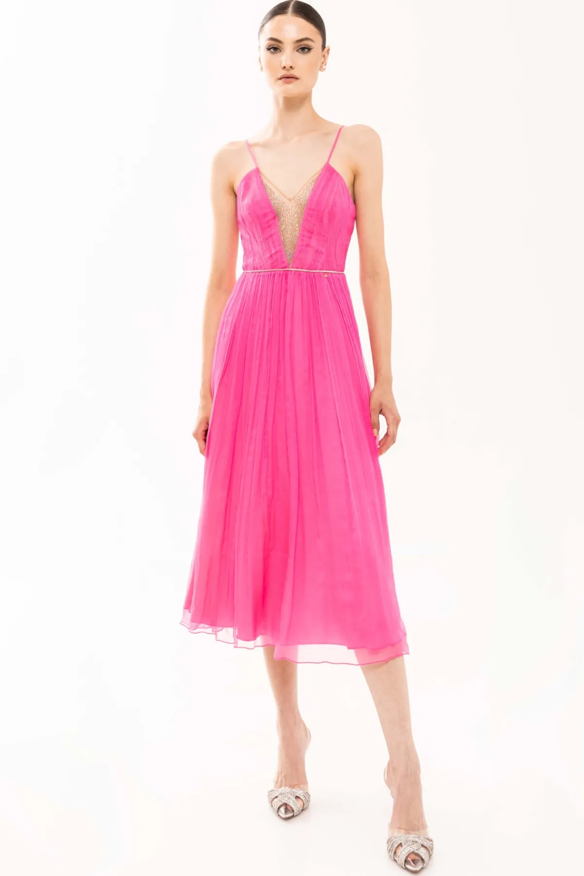 Online Pleated crystal-embellished dress Dresses