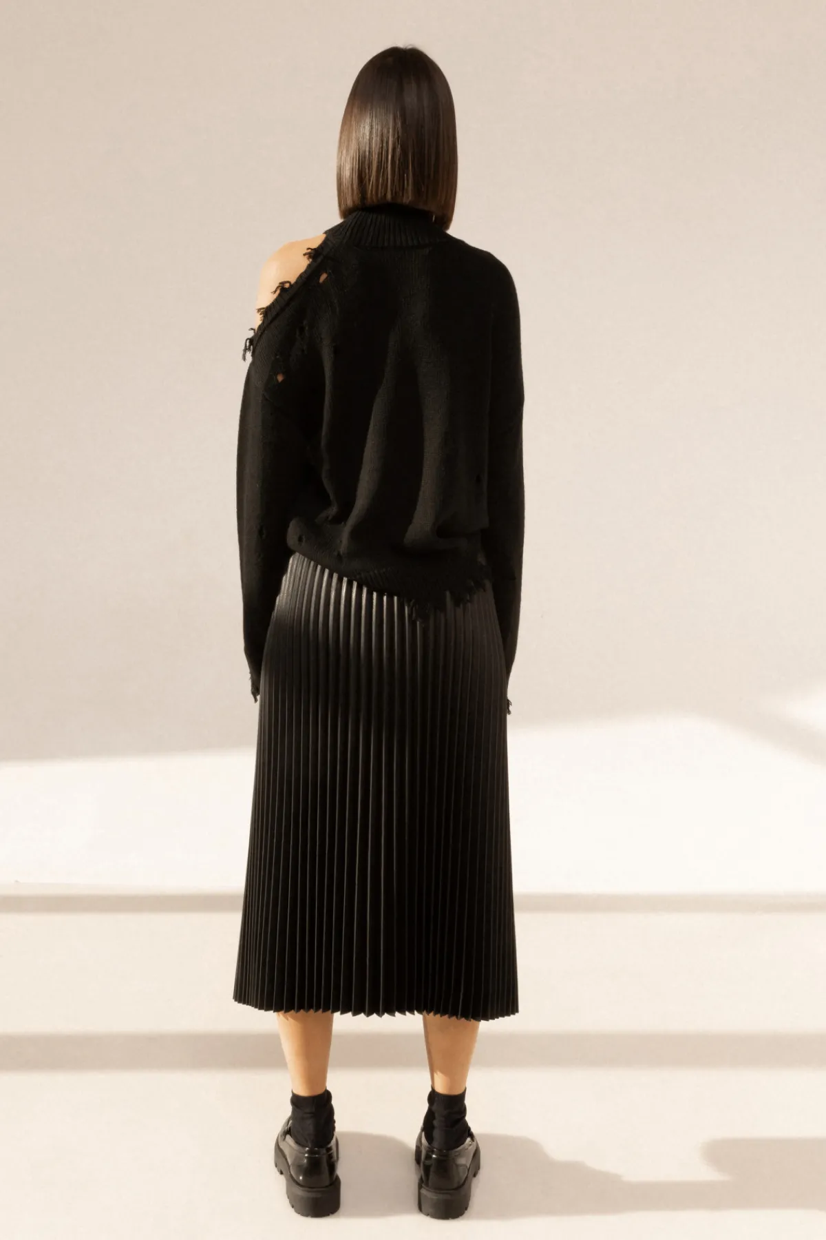 Sale Pleated faux leather skirt Leather | Skirts