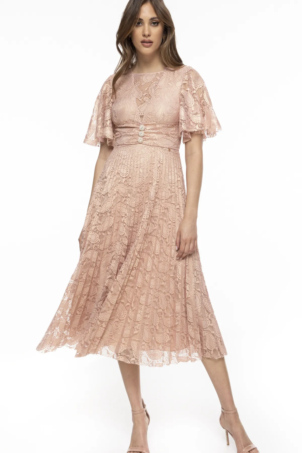 Cheap Pleated lace dress Dresses