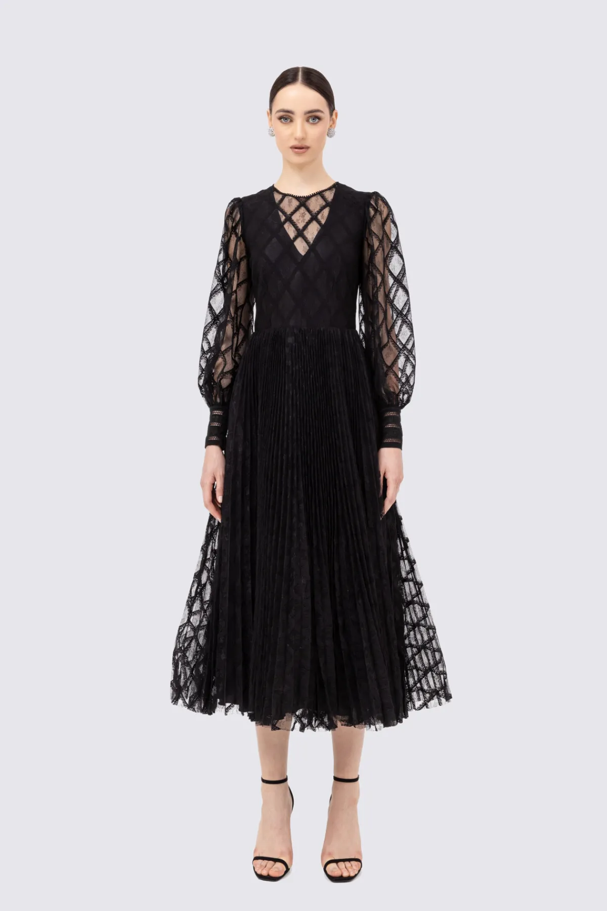 Flash Sale Pleated lace midi dress Dresses