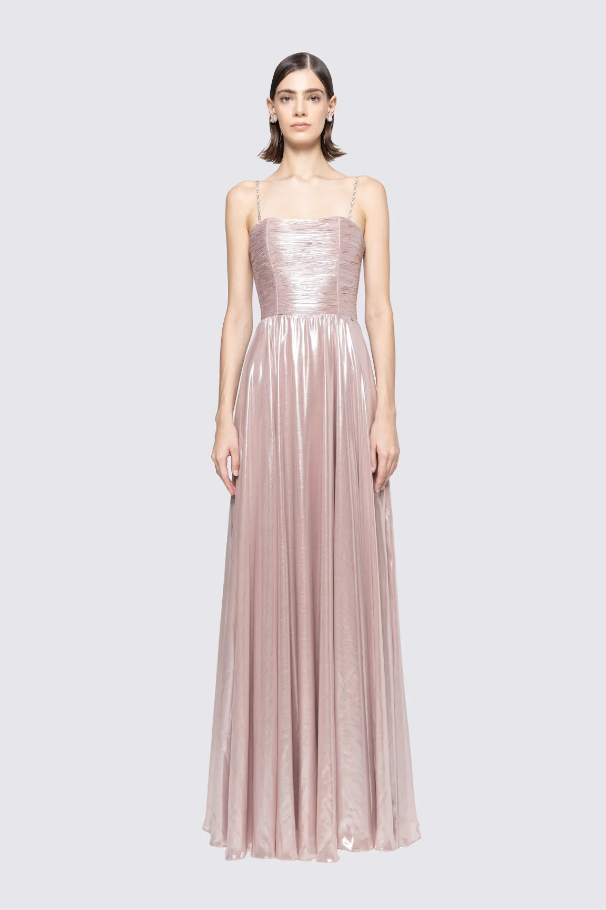 Clearance Pleated lamé maxi dress Dresses