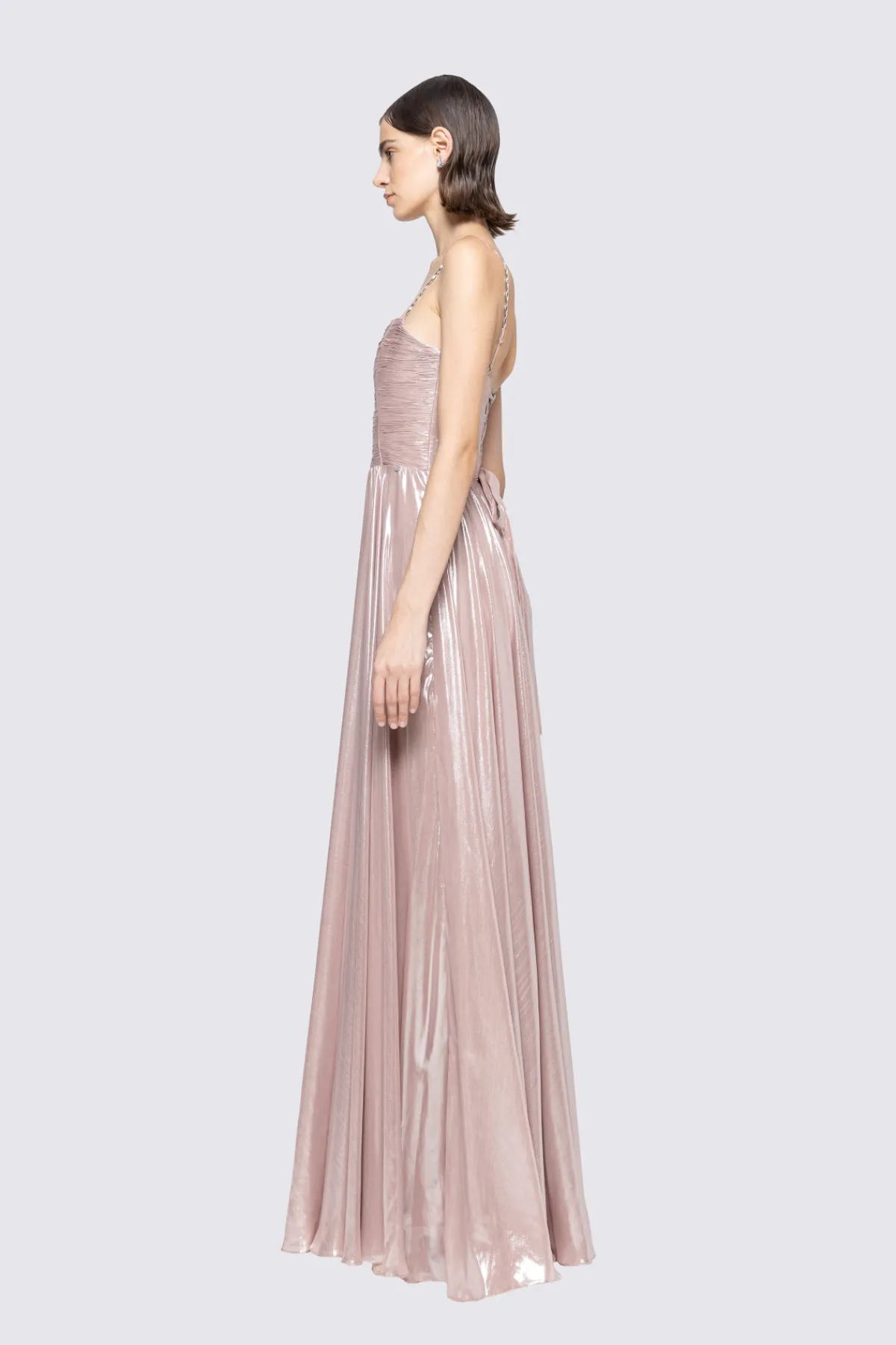 Clearance Pleated lamé maxi dress Dresses