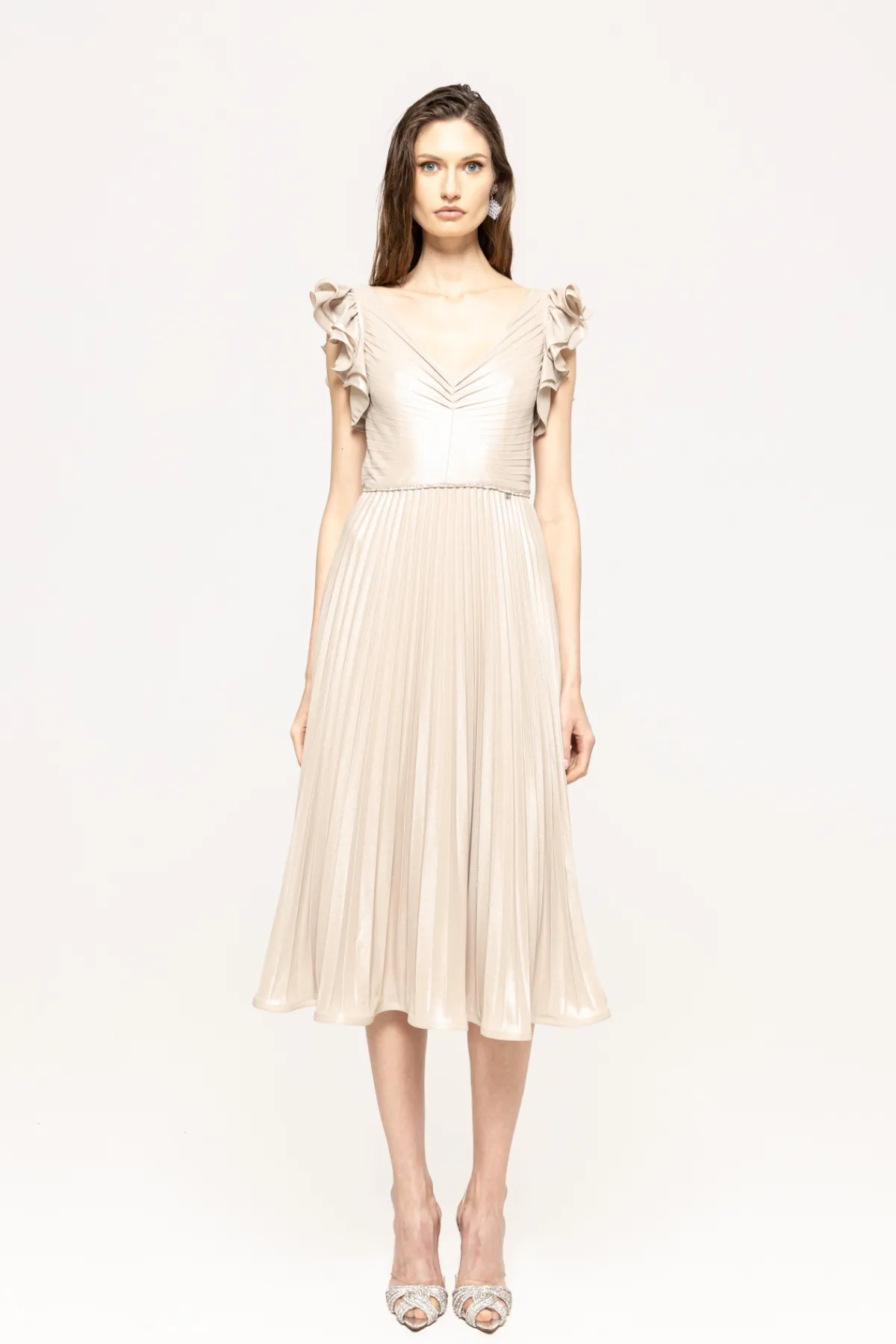 New Pleated lamé midi dress Dresses