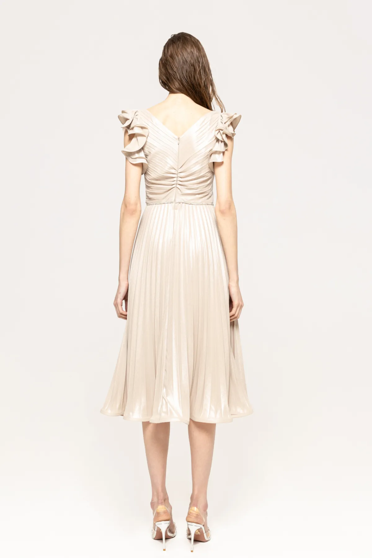 New Pleated lamé midi dress Dresses