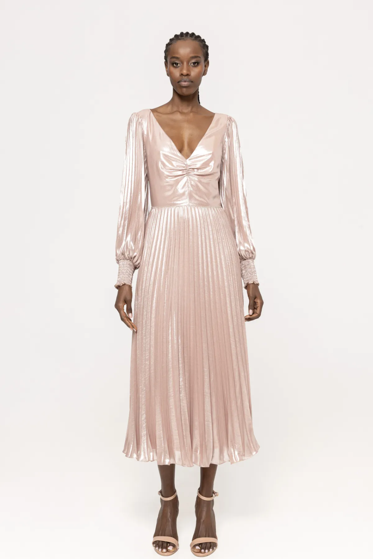 Discount Pleated lame midi dress Dresses