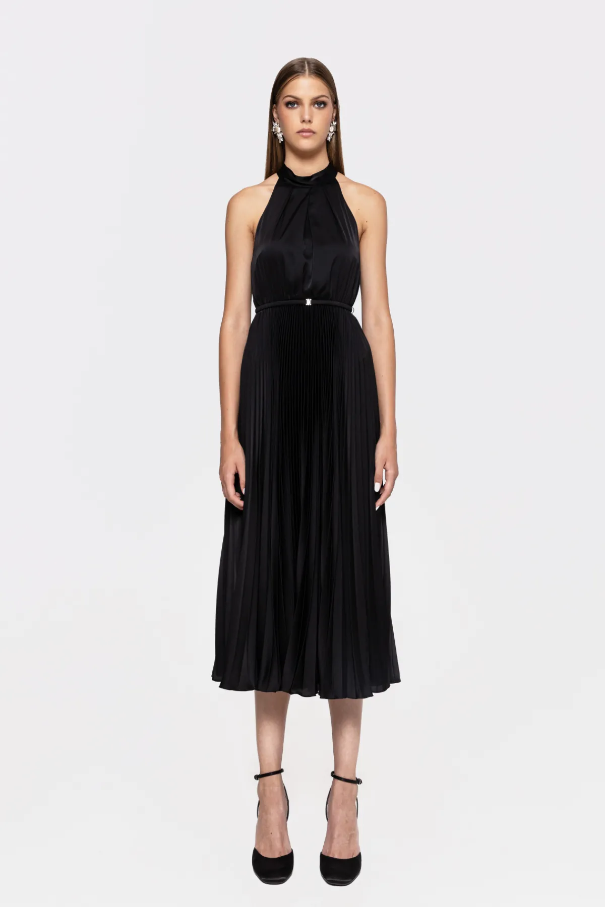 Sale Pleated midi satin dress Dresses