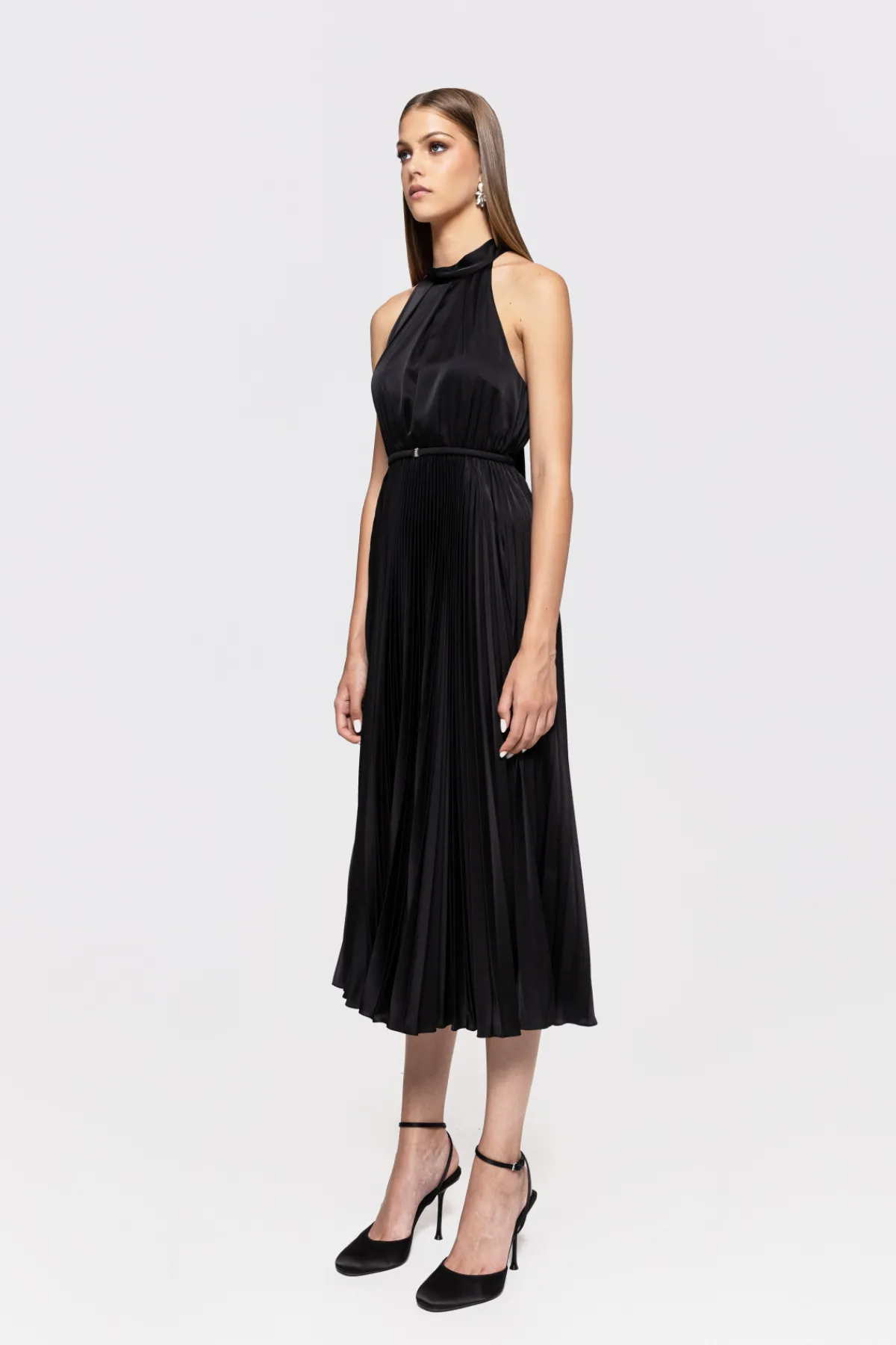 Sale Pleated midi satin dress Dresses