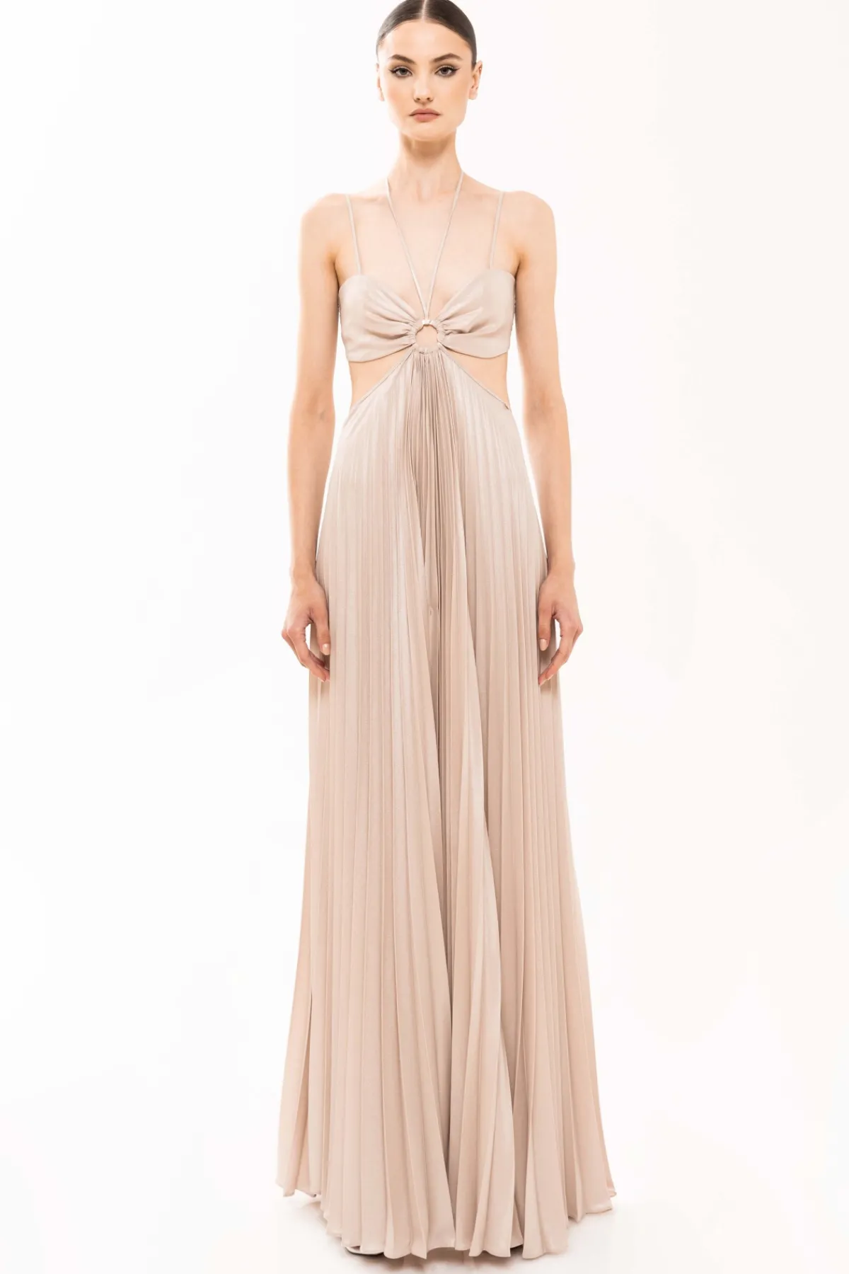 Fashion Pleated open-back dress Dresses