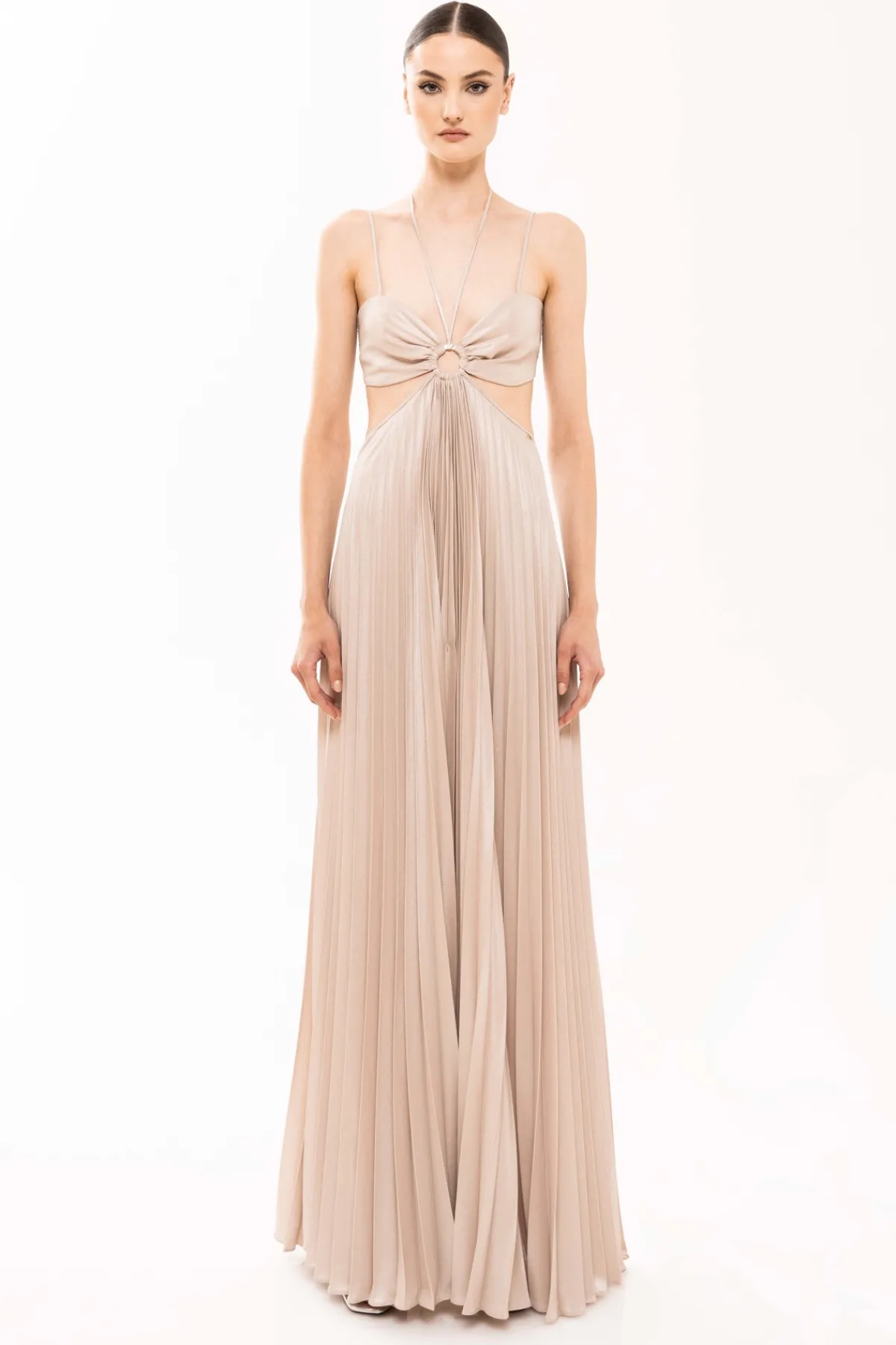 Fashion Pleated open-back dress Dresses