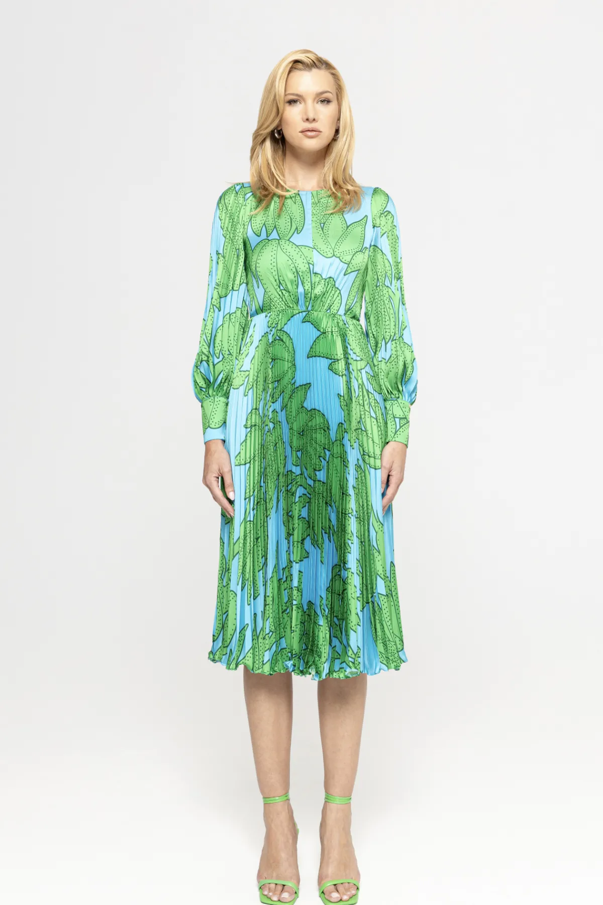 Cheap Pleated satin midi dress Dresses