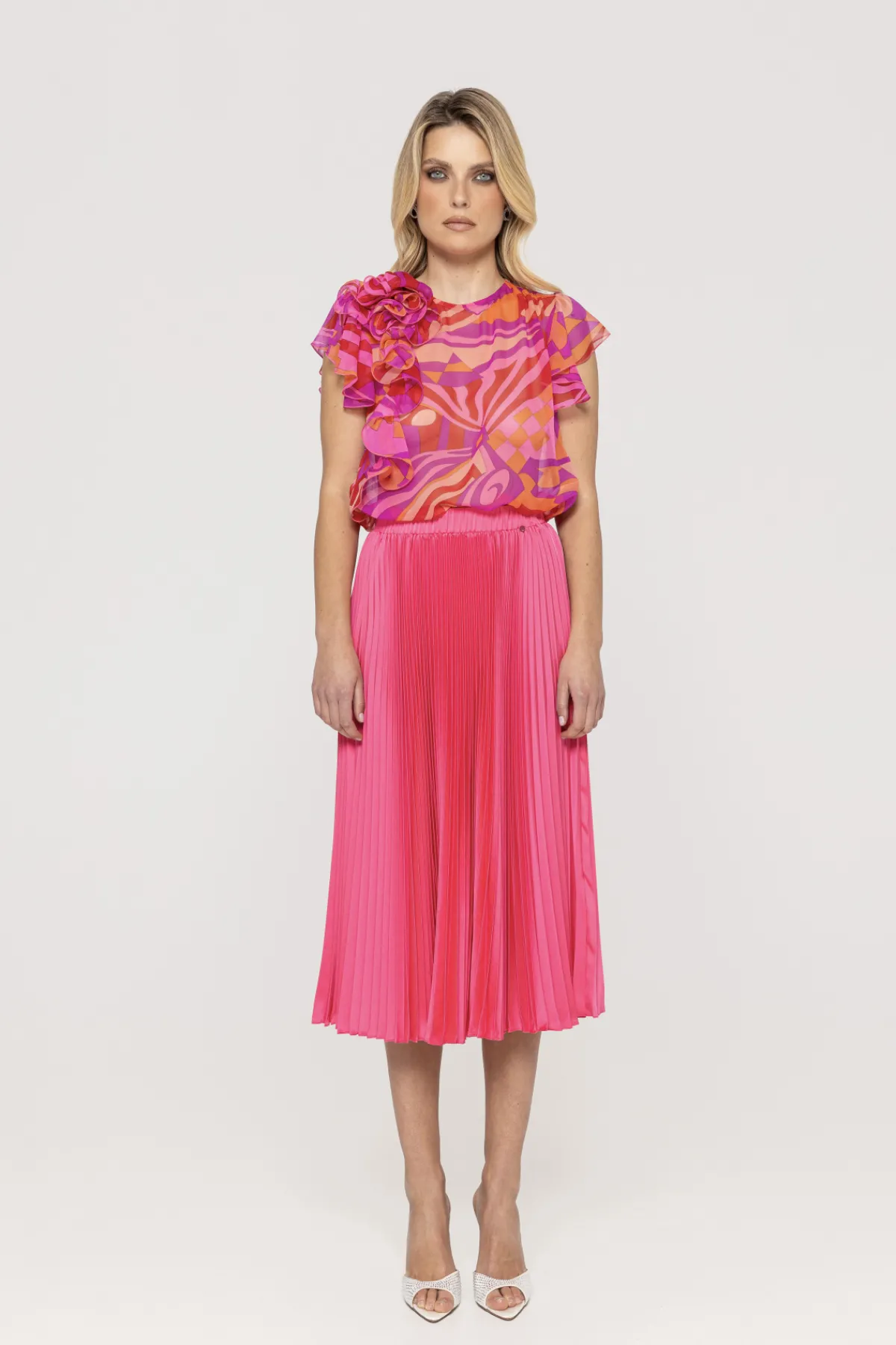 Cheap Pleated satin skirt Skirts
